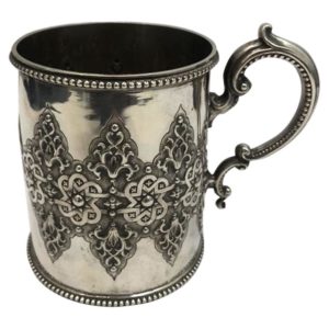 19th Century Decorative Silver Mug