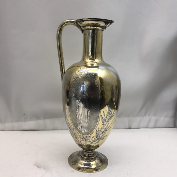 19th century Silver and Gilt Ewer with matching Goblets