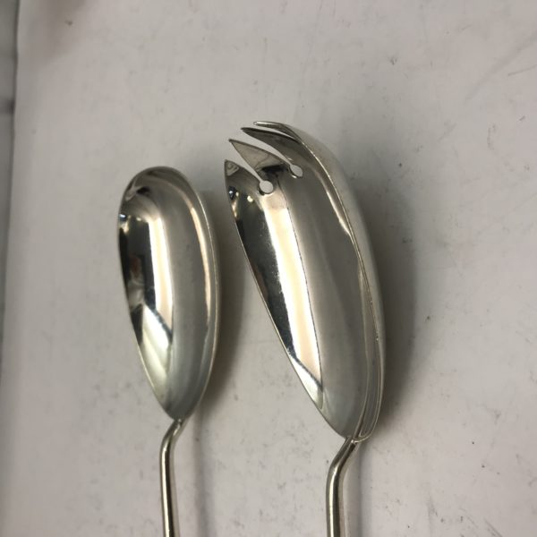 Pair of antique Silver salad servers