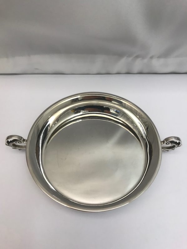 Two handled silver dish made by Asprey 2