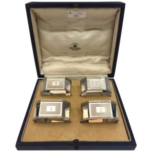 Antique Silver Napkin Rings with Original Box