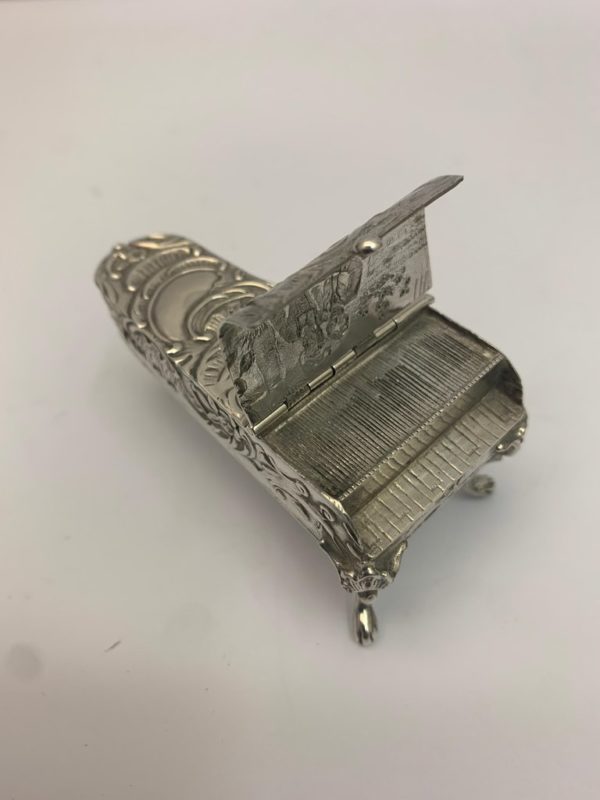 Miniature Small Silver Piano Vesta, circa 1900