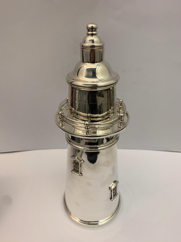 Silver Plated Lighthouse Cocktail Shaker Modern