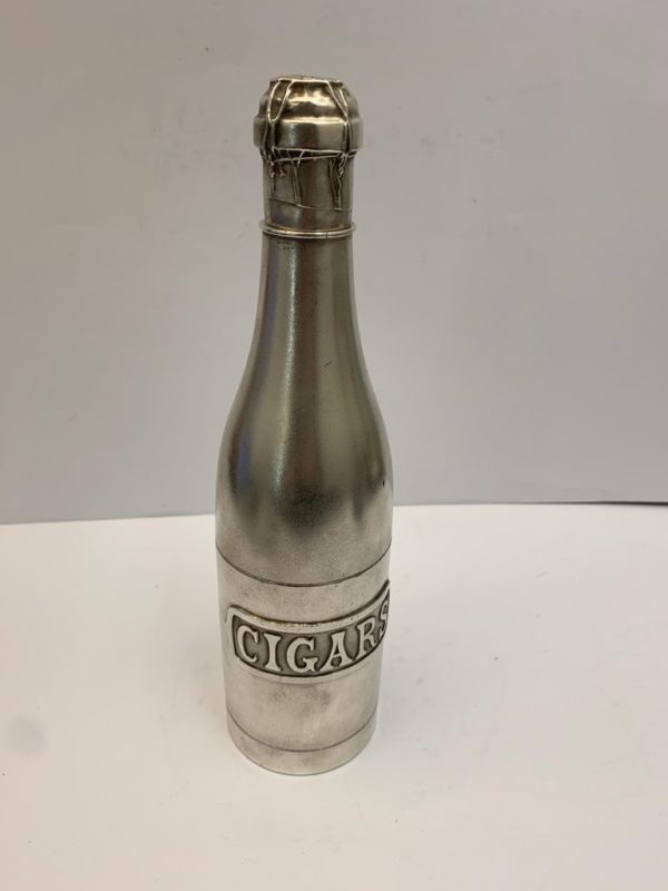 Silver Plate Wine Bottle 'Cigars' - 2