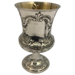 Silver goblet with gilt interior, 1857