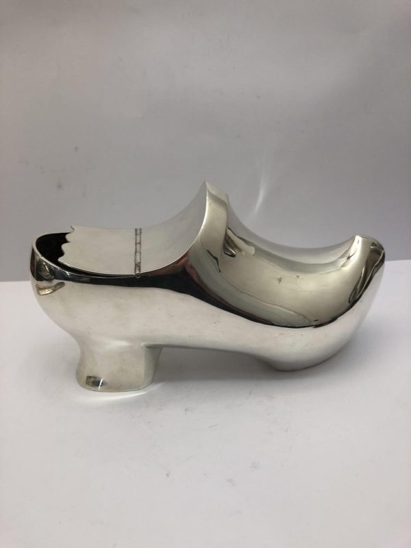 Silver Plated Spoon Warmer in the Shape of a Clog - main image