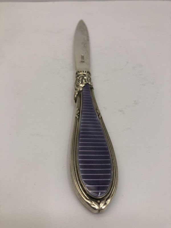 Letter Opener with Purple Enamel Decoration to the Handle - main 2