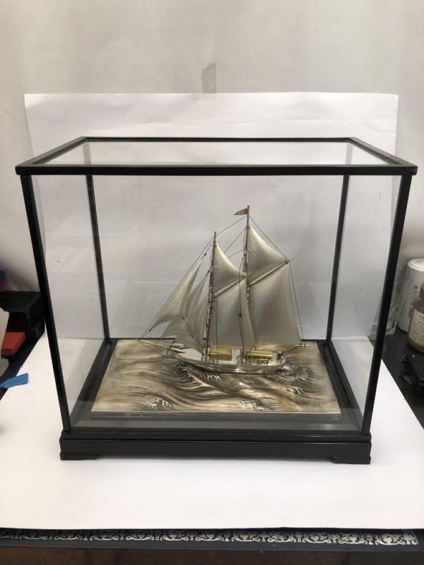 Silver Sailing Boat of Angus 5 - in case