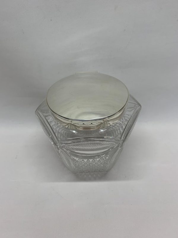 Victorian Glass and Silver Biscuit Box - Top