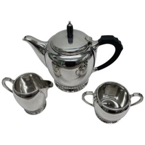 Midcentury Silver Three-Piece Tea Set, 1956