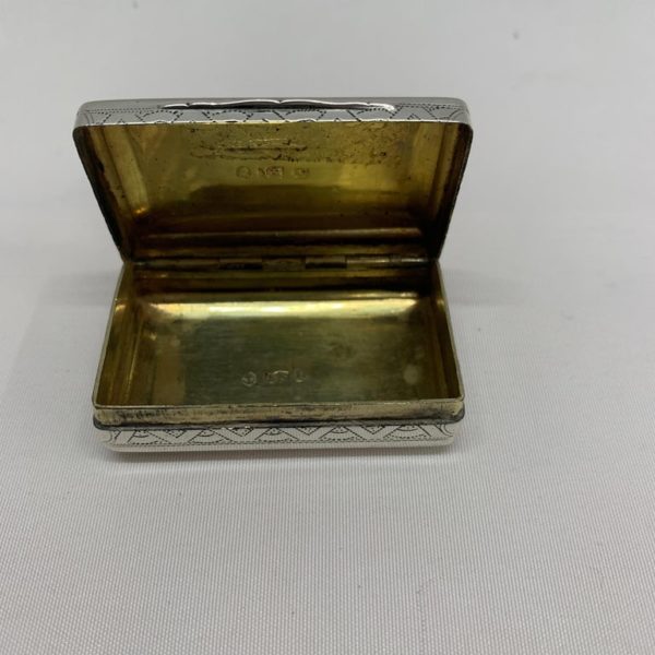 Highly Detailed Small Silver Box with Gilt Interior | Kalms Antiques